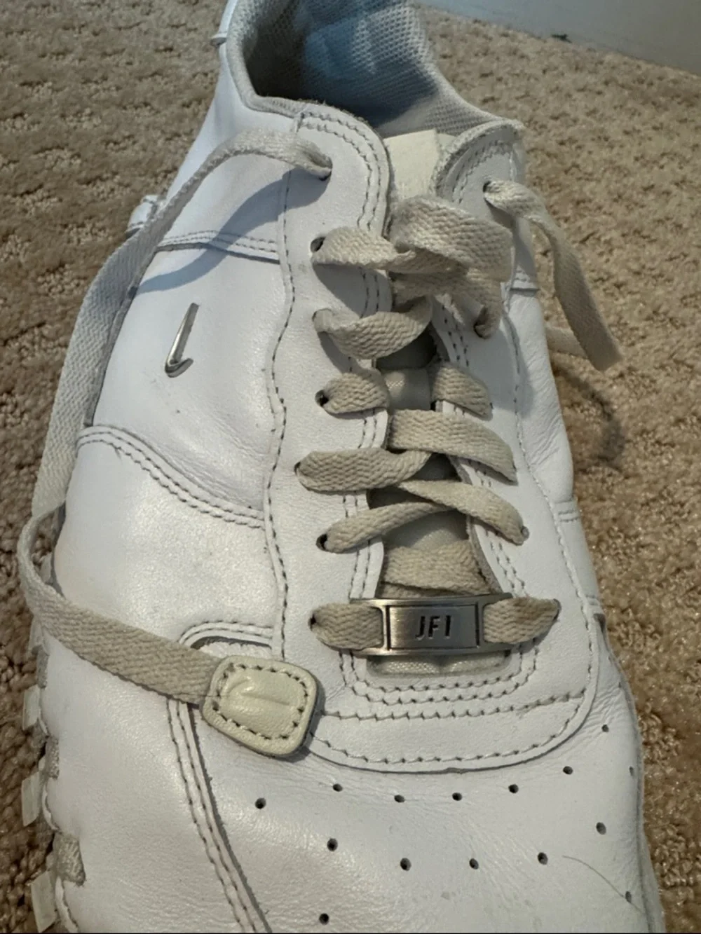 Nike x Jacquemus JF1 low LX White Leather Men’s Casual Sneakers - Picture 7 of 9